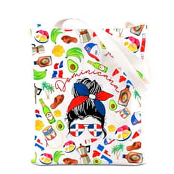 JNIAP Dominican Republic Souvenirs Dominican Flag Tote Bag Dominicana Gift Grocery Bag Vacation Holiday Travel Shoulder Bag