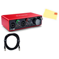 Focusrite Scarlett 2i2 3rd Gen 2-in, 2-out USB Audio Interface Bundle with XLR Cable and Austin Bazaar Polishing Cloth