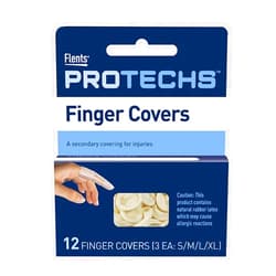 Flents First Aid Finger Covers, 12 Count, Small, Medium, Large, X-Large, Protects Finger While Healing From Injury (3 Pairs Each of S/M/L/XL) (69626)