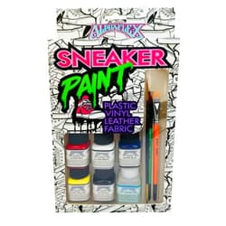 Alpha 6 Flexible Sneaker Paint Pack - 5 Primary Colors + Additive, 3 Synthetic Brushes Included - Customize Your Sneakers (1oz Each)