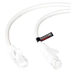 rhinocables CAT 5e High-Speed Ethernet Cable - Reliable LAN Network RJ45 Cable for Fast Internet & Data Transfer | Durable WiFi Broadband Cable for Gaming & Streaming (6ft, White)