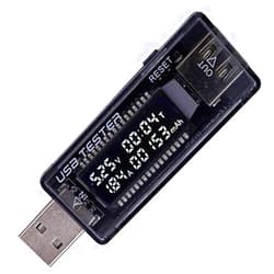 JacobsParts USB Power Meter Voltage Current Capacity Tester 5-20V 3A Test Chargers and Cables