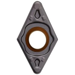 Sandvik Coromant T-Max U Carbide Turning Insert, DCMT, 55 Degree Diamond, UF Chipbreaker, GC4215 Grade, Multi-Layer Coating, DCMT 3(2.5)2-UF, 3/8