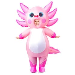 Spooktacular Creations Kids Inflatable Costume, Full Body Pink Axolotl Air Blow Up Halloween Costumes