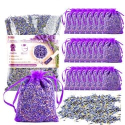 Sukh 8.4OZ Sukh Lavender Sachet Bags - Fresh Scented Dried Lavender Flowers Potpourri Bags Refill Sachets for Drawers and Closets as Lavender Air Freshener, Space Stuff Closet Perfume and Home Fragrance