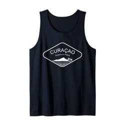 Caribbean Vacation Souvenir Gift by Irie Shirts Curacao Sun Palms Beach Caribbean Reef Island Gift Souvenir Tank Top