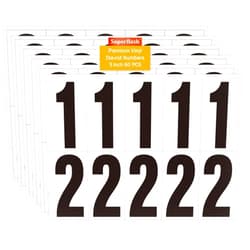 Superflash 3 inch Self Adhesive Numbers for Mailbox, House Numbers, Reflective Mailbox Number, Trash Cans Numbers, for Outside, 60 PCS (Black/White)