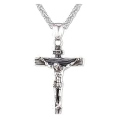 WEISUO Cross Necklace for Men, Stainless Steel Cross Pendant Necklaces for Men Pendant Chain Cross Necklace