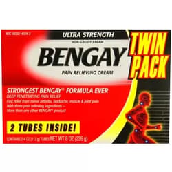 Bengay Ultra Strength Pain Relieving Cream, 2 Count, 4 Ounces Box, 8 Total Ounces