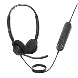 Jabra Engage 40 Wired Stereo Headset with Inline Call Control - Noise-Cancelling 2-Mic Technology, and USB-A Cable - Works With All Leading Unified Communications Platforms Such As Zoom, Unify - Black