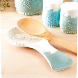 BLACK FOREST DECOR Coastal Waves Spoon Rest with Spoon
