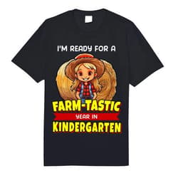 Presto Ready for Back to School Kids Career Teez Cute Kindergarten Ready for Back to School Farmer Girl Comfort Colors Adult Heavyweight T-Shirt
