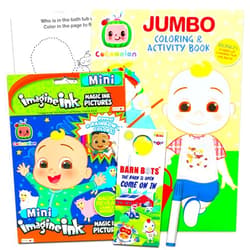 Cocomelon Mess Free Coloring Book Set - No Mess Coloring Bundle Includes 2 Activity Books with Mess Free Markers Plus Door Hanger | Coloring Pages