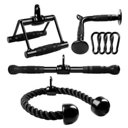 Yes4All Cable Machine Attachment, Row Handles, Tricep Rope, Straight Bar, V Bar, LAT Pulldown Accessories Load 880 LB for Home Gym