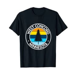 Minnesota City Pride Pine Tree Retro Sunset West Concord Minnesota MN USA City Pride Retro Sunset T-Shirt
