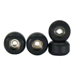 Teak Tuning CNC Polyurethane Fingerboard Bearing Wheels, Black - Set of 4 Wheels - Durable Material with a Hard Durometer