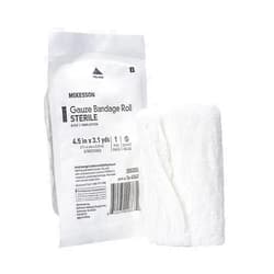 McKesson Sterile 6-Ply Fluff-Dried Cotton Gauze Bandage Roll, 4.5 inches x 3.1 yards