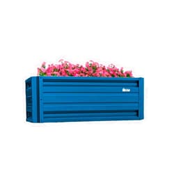 PLANTER BOX DIRECT.COM BY ALL METAL WORKS, INC. 2 x 4 Rectangular Metal Planter Box Durable Raised Garden Bed in Galvalume Steel 24 x 48 with 18 Inch High Walls (Gallery Blue)