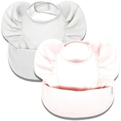 Bibtique Smock Bibs For Babies 6-24 Months - 2 Pack - Waterproof Bibs With Pocket - Mess Proof Baby Eating Bib - Stain Resistant And Machine Washable Bibs For Toddlers