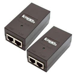 ICreatin 2-Pack 48V POE Injector,10/100Mbps IEEE 802.3af PoE Power Over Ethernet Adapter Supply for Most Cisco/Polycom/Aastra/Axis/Ubiquiti Phones, Cameras, Up to 328 Feet