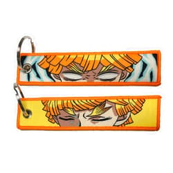 Mamarmot 2 Pack Anime Keychain Embroidered Key Jet Tag Backpack Tag Tail Car Key Ring Holder Key Fobs Keyring