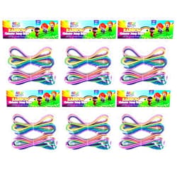 Gosu Toys Rainbow Chinese Jump Ropes Cats Cradle Bundle Pack for Kids Outdoor Indoor Play (6 Pack (12 Jumpropes))