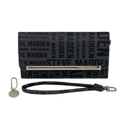 Steve Madden Women's Logobar Trifold Wristlet Wallet Handbag
