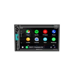 Soundstream VRCPAA-7DRM Multimedia Receiver - 7 Inch Double Din Touch Screen Car Stereo - Mirror Link Support for MP3 MP4 Caller ID - Apple CarPlay & Android Auto Compatible w/AUX USB & Bluetooth