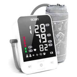 Scian Blood Pressure Monitors for Home Use, Automatic Blood Pressure Cuff Arm Digital BP Machine with Large LED Backlit Display, Voice Broadcasting, 2 Users 200 Memory (Black)