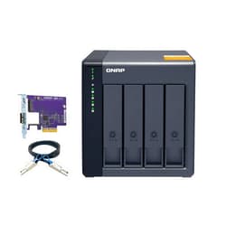 QNAP TL-D400S 4 Bay SATA 6Gbps JBOD Storage Enclosure. PCIe SATA Expansion Card (QXP-400eS-A1164) Included