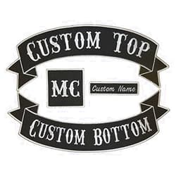 USA PRINTWEAR Custom Embroiderd Full Vest Biker 4pc Patch Set - 13