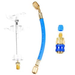 YUEARN Oil and Dye Injectors Kit Hand Push Compressor Ac Oil Injector Kit with Quick Coupler 1/4 SAE Connector Car ac Leak Detector Kit