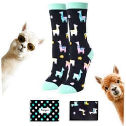 HAPPYPOP Fun Animal Gifts for Women & Girls - Crazy Llama Goat Horse Socks, Farm Animal Gifts
