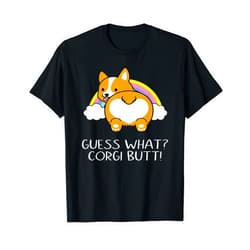 HuskimoZo Designs Guess What Corgi Butt Cute Rainbow Corgi Lover Owner Gift