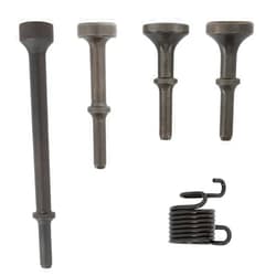 YaeKoo 5 Pcs Smoothing Air Hammer Tool Kit Pneumatic Chisel Bits Accessories 0.401'' (10mm) Shank Air Hammer Extended Length With Spring