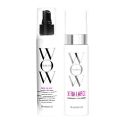 COLOR WOW Va-Va-Va-Volume Bundle - The ultimate volumizing duo for fine, thin, limp hair. Raise the Root creates all-day lift at the roots while Xtra Large adds weightless mass for thick, glossy hair.