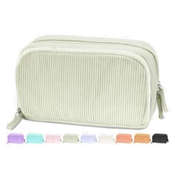 Sooez Big Capacity Pencil Case Pen Pouch, Soft Corduroy Pencil Bag with 3 Compartment, Multiple Pockets, Sturdy Zipper, Cute School Supplies Pen Bag Organizer For Teen Girls College