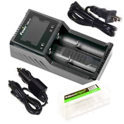 EdisonBright Fenix are-A2 Home/in-car Battery Charger for 21700/18650/16340 BBX5 Battery Carry case Bundle