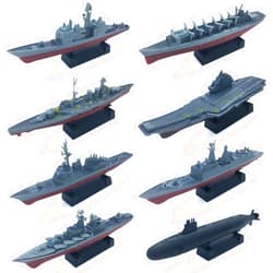 Kvvdi 8 Sets 3D-Puzzle Model Battleship Aircraft Carrier Toy Submarine, Plastic Model Warships Ship Kits, Navy for Collection