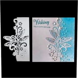 FAWENUCY Scrapbooking Die-Cuts, Edge Border Metal Cutting Dies for Card Making, Paper Craft Punch Template, Background Embossing Stencils, DIY Album Décor (Dragonfly-15.5x9.3cm)