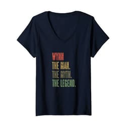 For Someone Named WYNN WYNN - the Man the Myth the Legend | Myth Legend Name - V-Neck T-Shirt