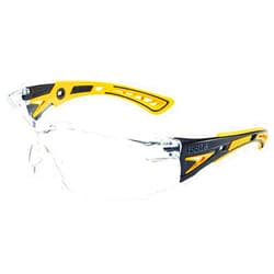 Bolle SAFETY Bollé Safety 40243, Rush+ Safety Glasses Platinum®, Yellow & Black Frame, Clear Lenses