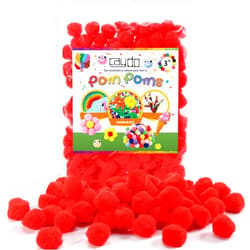 Caydo 200 Pieces Red Pom Poms 1 Inch Fluffy Craft Pompom Balls for Home Party Holiday Decor and Arts Crafts Projects Making