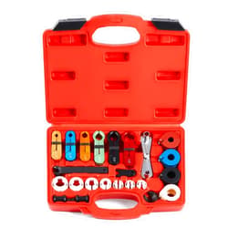 Orion Motor Tech Master Quick Disconnect Tool Set, 25pc Line Disconnect Tool Kit for A/C Fuel & Transmission Systems, Fuel Line Disconnect Tools for Mechanics Compatible with Ford Chevy GM More, Red