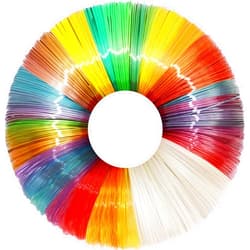 MIKA3D 5 Colors 3D Printing Pen Filament Refill, Each 10m, One Glowing in Dark PLA, One Clear Rainbow PLA, 3 Different Color Silk Rainbow PLA, Total 50m 3D Printer Filament Sample Pack