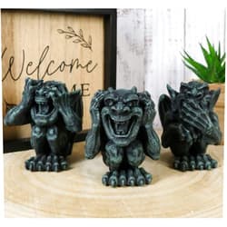 Ebros Gift Ebros Miniature Notre Dame Cathedral Whimsical Winged See Hear Speak No Evil Laughing Gargoyles Figurine Set 3
