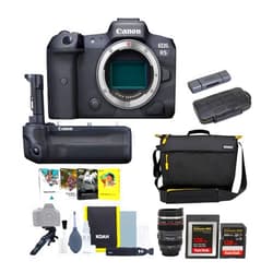Canon EOS R5 Mirrorless Digital Camera Bundle with Canon BG-R10 Battery Grip, 128GB Type B CFexpress Card, Camera Bag, 128GB SDXC Memory Card, Software Suite, and Accessories (9 Items)