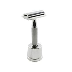 ROCKWELL RAZORS Rockwell 6C Razor & Stand Kit, White Chrome. Includes the Rockwell 6C Razor with 6 Adjustable Shave Settings and matching Inkwell Razor Stand