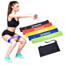 DMoose Fitness DMoose Resistance Loop Bands, Set of 5 Exercise Bands for Legs, Glutes, and Arms, Perfect for Yoga, Pilates, Stretching, Strength Training, Physical Therapy, Rehabilitation, and Home Fitness