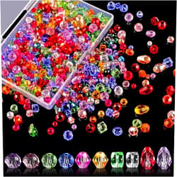 NIUBIER Crystal Beads, 600 Pcs Glass Beads, Assorted Crystal Beads for Jewelry Making, Rondelle Jewelry Beads with Container Box, Glass Beads Bulk for DIY Necklace Bracelet Earring(4/6/8mm, Mixed Color)